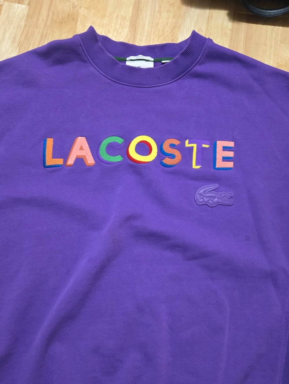 Lacoste Kids Purple Multicolor Logo Sweatshirt